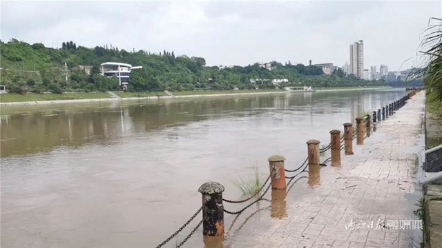 多处步行道被淹!沱江今夏第一轮洪峰经过内江城区(图2) 2.jpg
