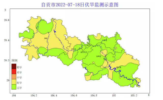 降雨缓解一定旱情 自贡仍有10个气象监测站达到伏旱预警标准