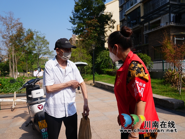 泸县党员志愿者在小区劝导居民做好防范工作.JPG