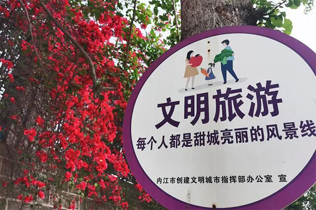 好多人打卡!内江城区的“红色瀑布”火出圈啦(图8) 8.jpg