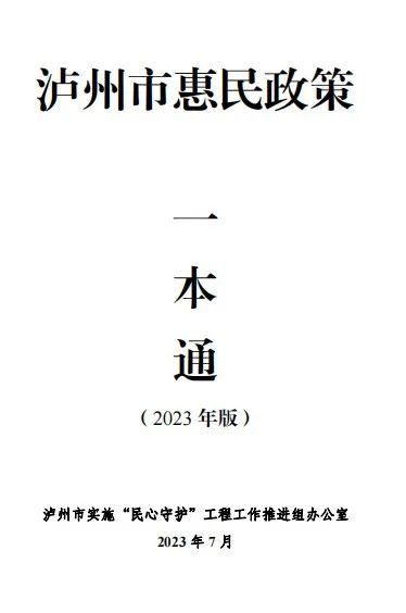 《泸州市惠民政策一本通》上线啦！