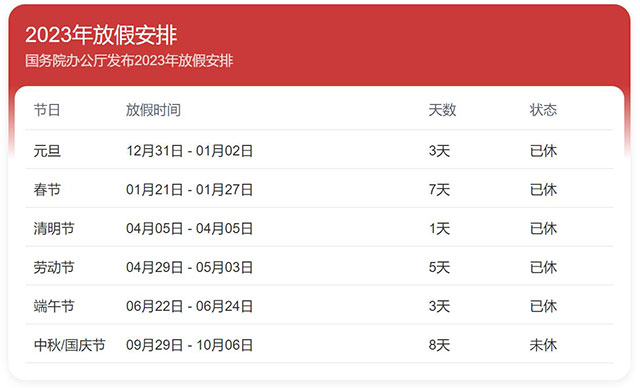 最新放假通知：连休8天！
