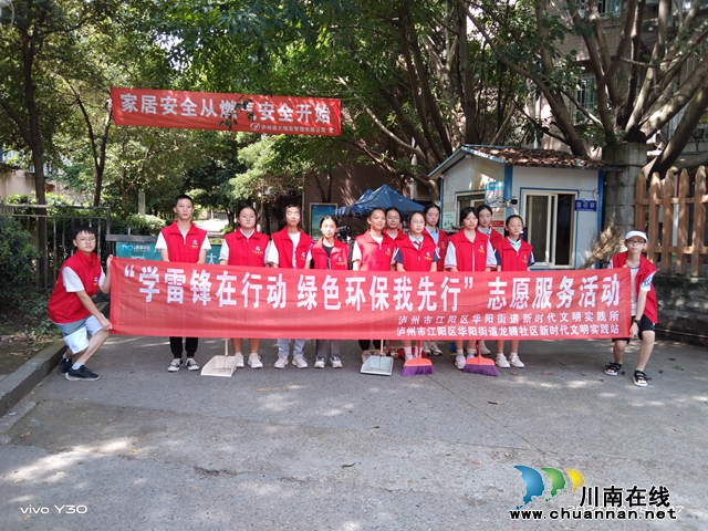 江阳区华阳街道龙腾社区：学雷锋在行动 绿色环保我先行