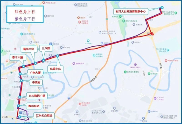 收藏!自贡公交专线带你观灯(图2) 线2.jpg