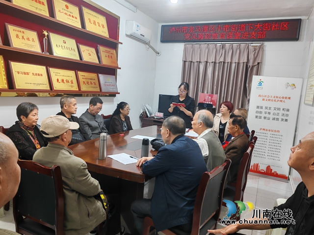 龙马潭区小市街道下大街社区： 深化党风廉政教育  筑牢党员思想防线