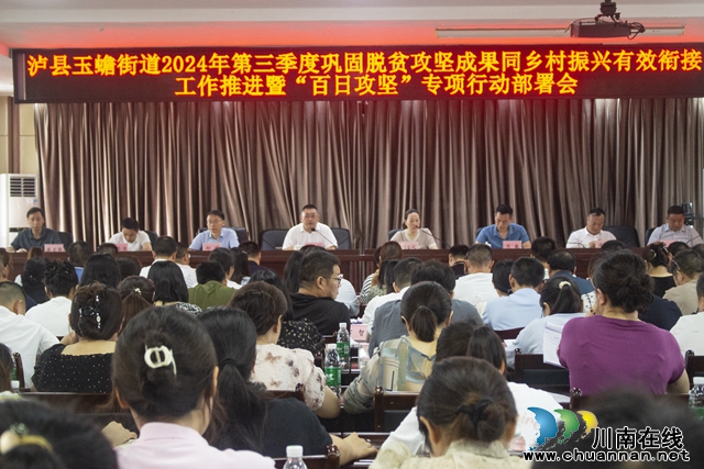 泸县玉蟾街道召开2024年第三季度巩固脱贫攻坚成果同乡村振兴有效衔接工作推进暨“百日攻坚”专项行动部署会