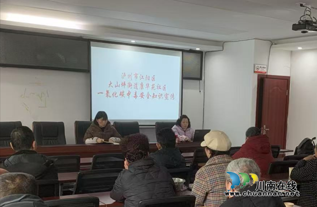 江阳区大山坪街道康华苑社区开展一氧化碳中毒知识宣传