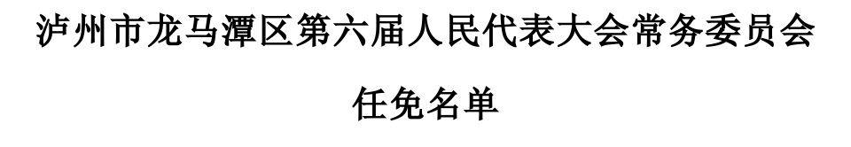 泸州市龙马潭区人大常委会通过一批人事任免