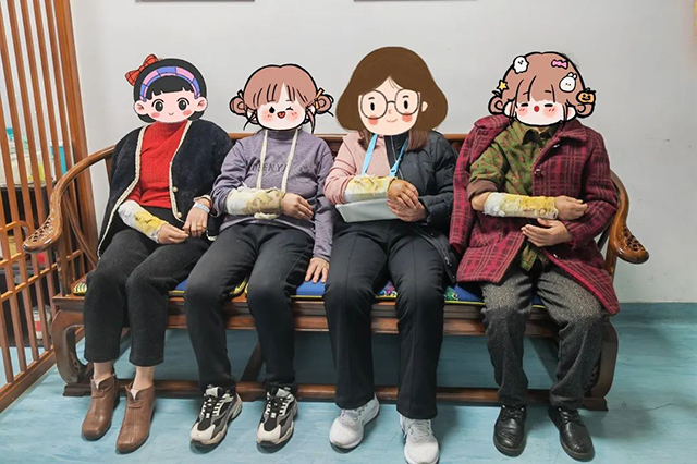 【围观】前有“四姊妹”集体摔断手！今天一家三代又“组团”……