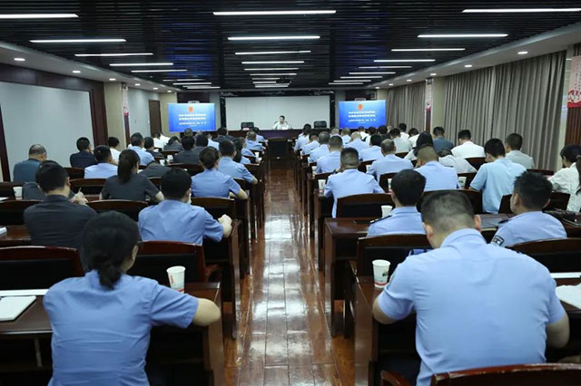 龙马潭区法院院长孙帅为全区政法干警作法治授课