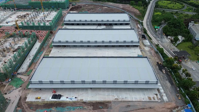 物流新地标加速成型,内江公路物流园专线物流仓圆满完工(图1) 1.jpg