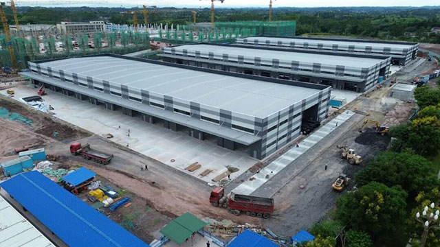 物流新地标加速成型,内江公路物流园专线物流仓圆满完工(图3) 3.jpg