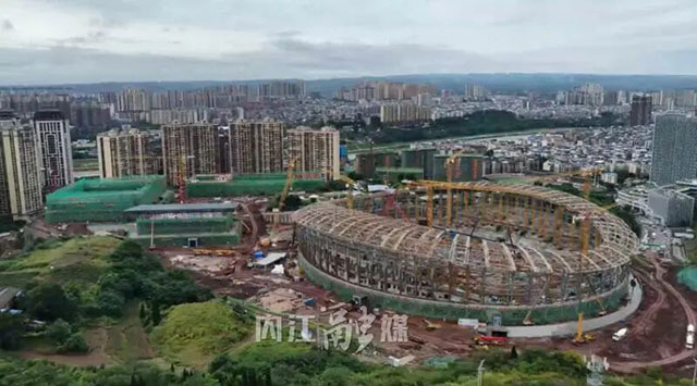 国庆施工忙!内江这座2万人体育场最新建设进度曝光——(图2) 2.jpg