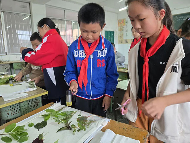 泸县喻寺镇喻寺中心小学校:敲一敲,把草药“种”在帆布上!(图3) 3.jpg