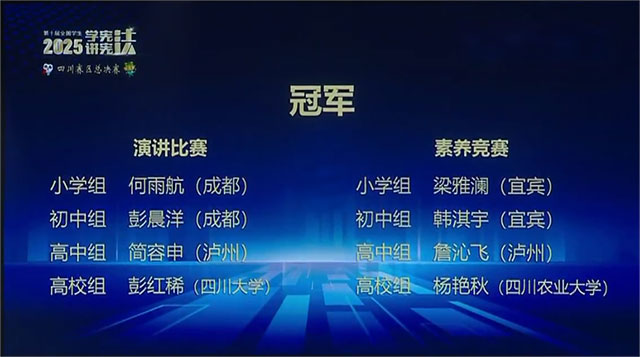 两冠一季 | 泸州学子在第十届全国学生“学宪法 讲宪法”四川赛区总决赛中再创佳绩