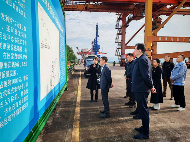 中国物流与采购联合会副会长胡大剑一行莅泸调研港口型国家物流枢纽高质量发展工作