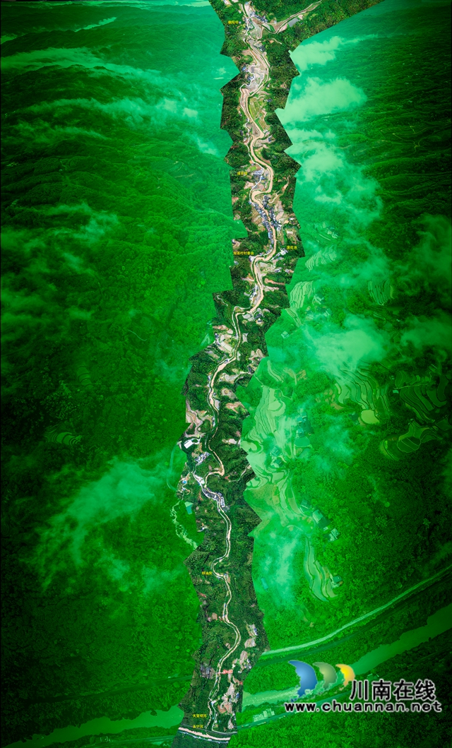 《绿色双莲》  由304张航拍照片拼接而成的叙永县江门镇双莲村全景图-     王建伟摄.jpg