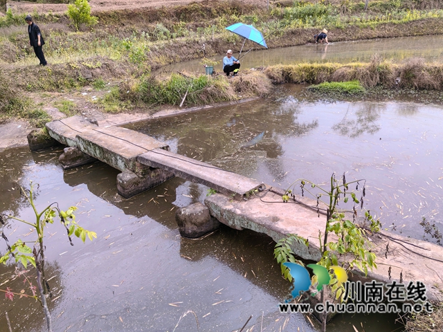 泸县喻寺镇新桥村惊现明代崇祯年间的养生洞石刻(图2) 张洞河上的古石桥(曾佐然摄).jpg