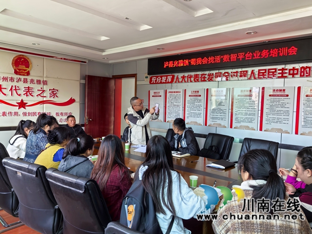 泸县农民工服务中心工作人员在兆雅镇开展劳务经纪人就业服务能力提升轮训.jpg