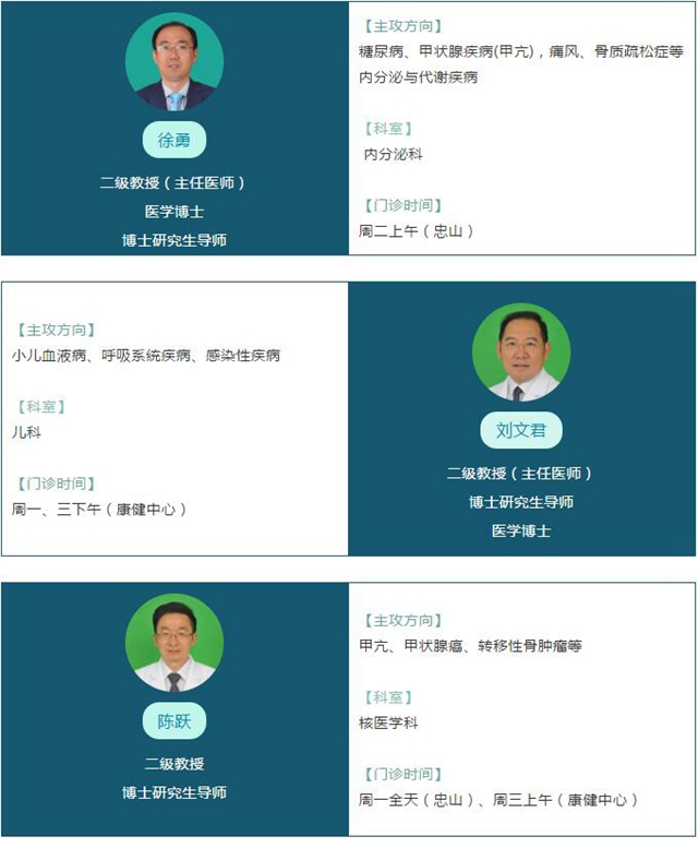 西南医大附院二三级教授坐诊时间全图
