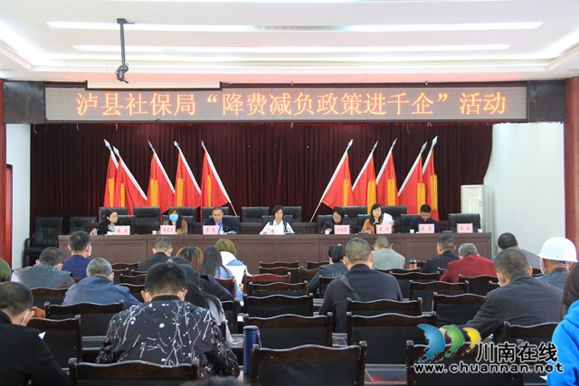 泸县人力资源社会保障局到云龙镇开展“降费减负政策进千企”活动