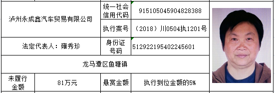 打击“老赖”！龙马潭法院发布一批执行悬赏名单(图9)