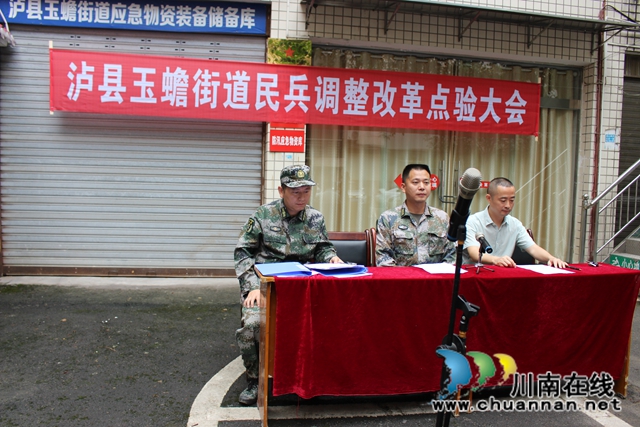 泸县玉蟾街道召开民兵调整改革点验大会(图3)