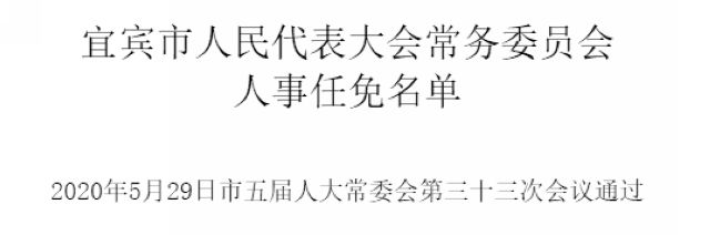宜宾市发布人事任免名单 任命张健为宜宾市人民政府副市长(图1) 宜宾市发布人事任免名单 任命张健为宜宾市人民政府副市长(图1)