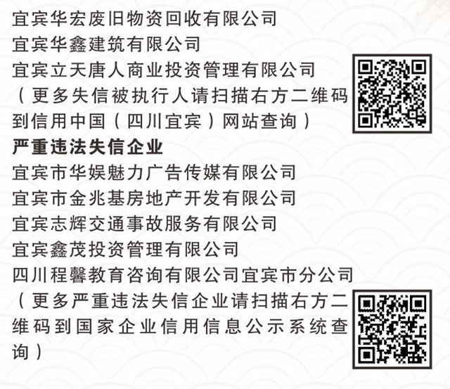 宜宾诚信红黑榜发布！拖欠农民工工资、严重违法失信…这些企业被点名(图6)