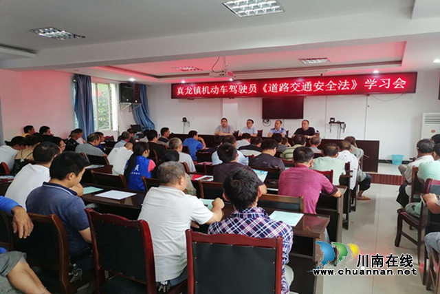 合江县真龙镇组织机动车驾驶员学习《道路交通安全法》