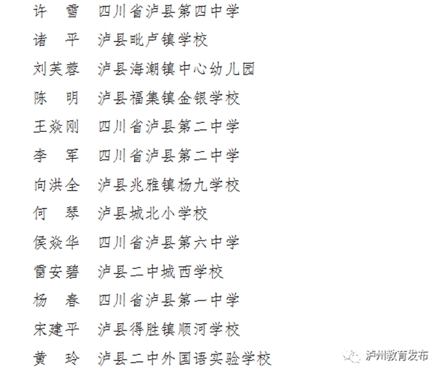 有你的老师吗？泸州通报表扬一批优秀教师、班主任(图8)