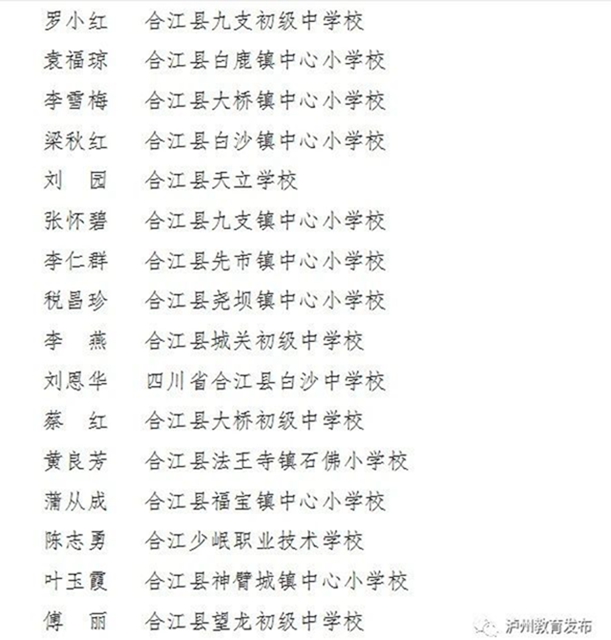 有你的老师吗？泸州通报表扬一批优秀教师、班主任(图11)