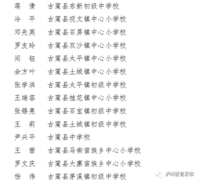 有你的老师吗？泸州通报表扬一批优秀教师、班主任(图18)