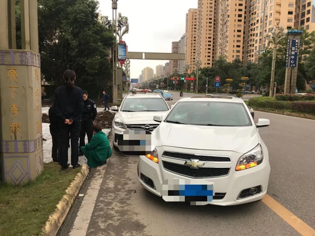 两口子在兴文法院门口打架、榔头砸车！法警及时出手……(图1)