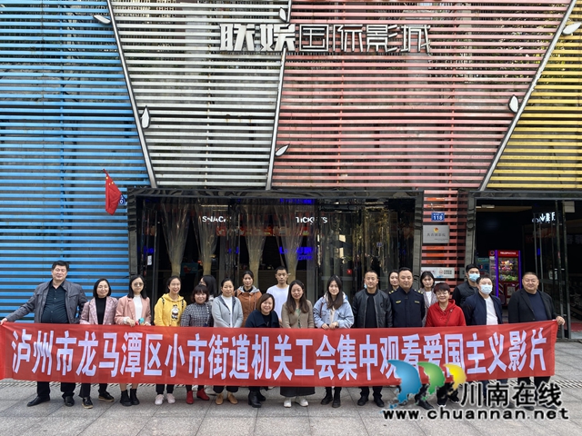 龙马潭区小市街道组织干部职工集中观看爱国主义影片(图1)