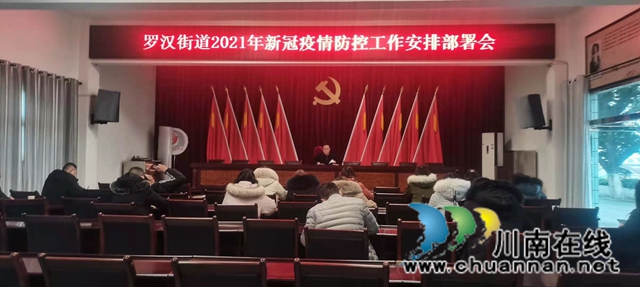 龙马潭区罗汉街道召开2021年新冠疫情防控工作安排部署会(图1)