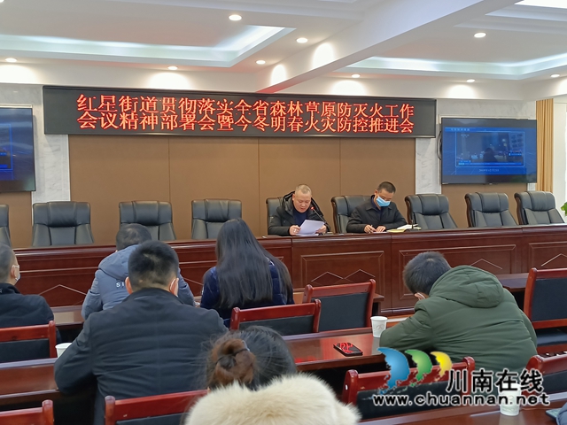 龙马潭区红星街道召开贯彻落实全省森林草原防灭火工作会议精神部署会(图1)