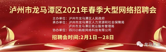 报名开启了！龙马潭区2021年春季大型网络招聘会等你来！