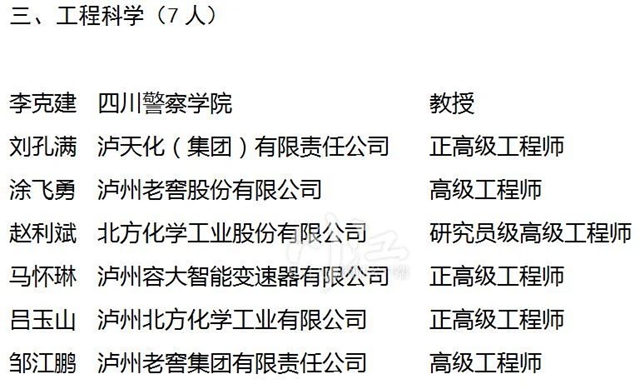 公示 | 第九批泸州市学术和技术带头人建议人选名单来了！(图2)