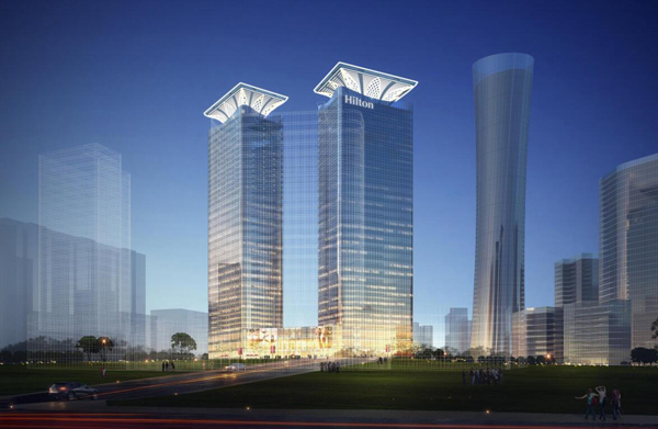 泸州希尔顿酒店已完成外墙装修