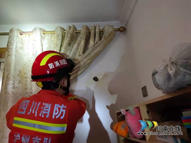 泸州一小区住宅上演“蛇出没”，消防队员巧妙捉蛇放生(图3)