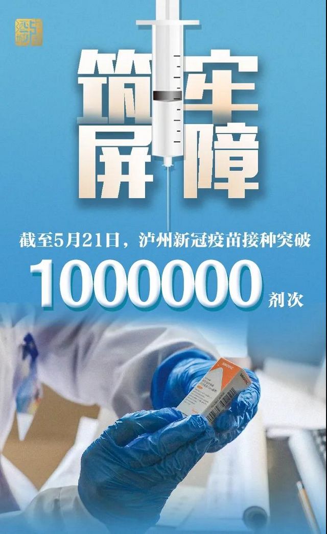 接种突破100万剂次！泸州最新118个新冠疫苗接种点位看这里
