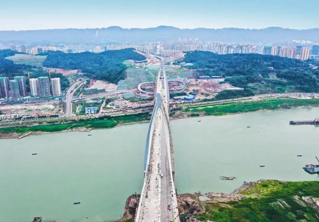又一新地标！宜宾三江新区首座大型城市立交桥即将通车(图1)