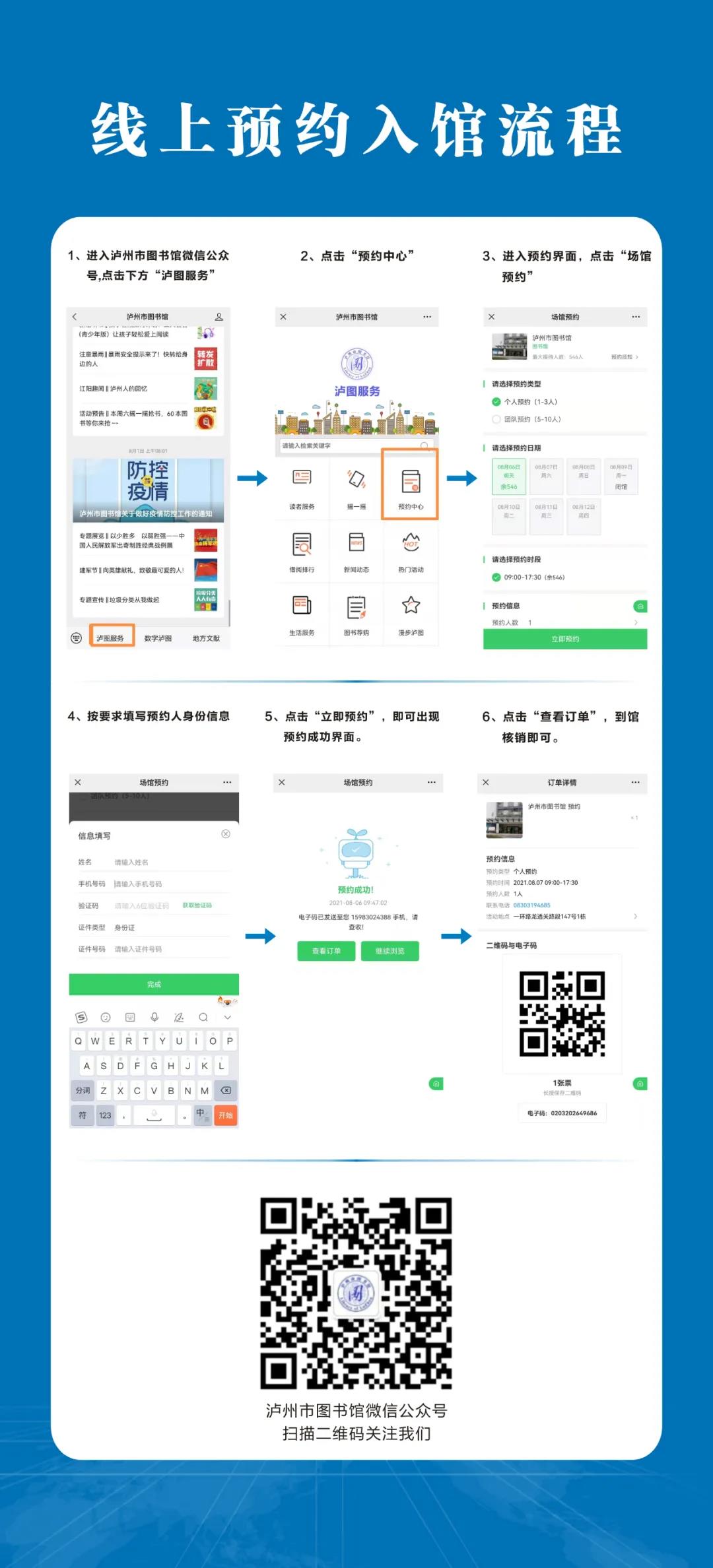 泸州市图书馆关于实行线上预约入馆的公告(图1)