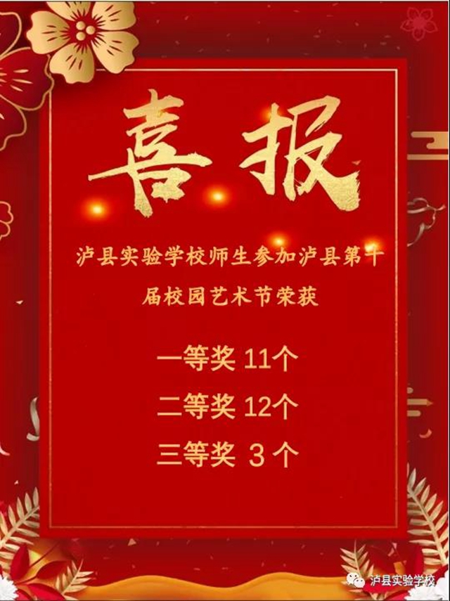 【喜报】实验校师生“泸县第十届校园艺术节”荣获26个奖项！(图1)