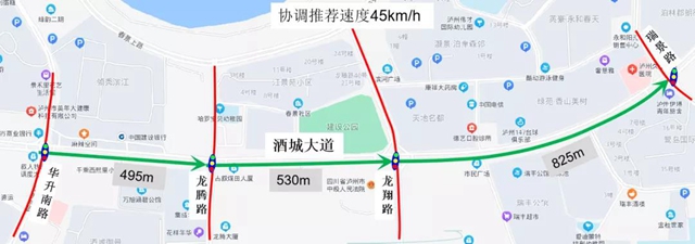 泸州酒城大道“绿波带”：控制好车速，将一路“绿灯”通行(图1)
